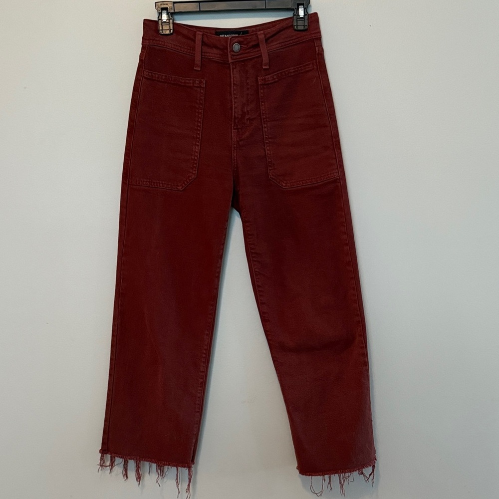 Just Black Women's Deep Red Cropped Jeans